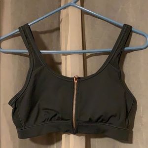 Zip front sports bra